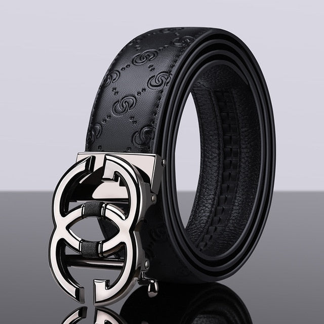 Designer Leather Strap Automatic Buckle Belt